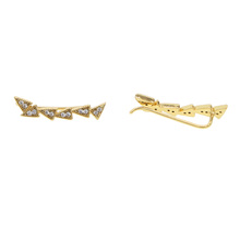 2018 new design arrow triangle tiny mini linked unique gold color top quality young girl teen girl fashion cz climber earring 2024 - buy cheap