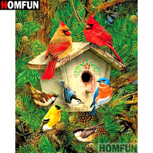 HOMFUN Full Square/Round Drill 5D DIY Diamond Painting "Bird house" Embroidery Cross Stitch 3D Home Decor Gift A10111 2024 - buy cheap