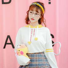 Женская Толстовка harajuku kawaii с капюшоном Свитшот осень 2018 корейский стиль k-pop милые пуловеры в стиле Лолиты толстовки свитшоты зима 2024 - купить недорого