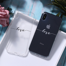 Мягкий прозрачный чехол для телефона с надписью Love Smile Heart для 11 12Pro Max iPhone 7 7Plus 6 6S 8 8Plus X XS Max 2024 - купить недорого