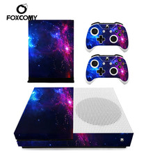 Capa de vinil decorativa com personalização de cidade estrelada, capa protetora colorida de vinil para microsoft xbox one slim, controle e protetor para xbox one s 2024 - compre barato