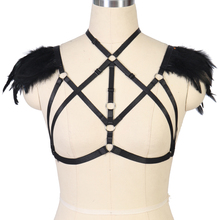 Women Feather Wings Epaulettes Bra Bondage Shoulder Burning Man Festival Dance Rave Lingerie Steampunk Goth Feather Body Harness 2024 - buy cheap