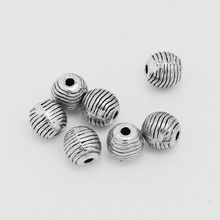 6.5 MM 10pcs/lot Tibetan Silver Tone Round Dots Spacer Beads Charms Bead-10038753 2024 - buy cheap