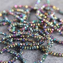 ¡Nuevo! collar con cuentas de vidrio de cristal de color púrpura facetado de 3x4mm cuentas de piedra sueltas de 15 pulgadas DIY Fabricación de joyería de moda 2024 - compra barato
