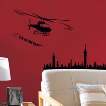 Art Adhesive Wall Poster Home Wall Decoration Wall Sticker Military Helicopter Living Room Background Design Wall Mural Y-634 2024 - buy cheap