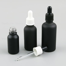 Mini Matte Black Glass Dropper Bottle perfume e liquid Esstenial Oil Sample Bottles Vials 5ml 10 15 20 30 50 100 ml 500pcs 2024 - buy cheap