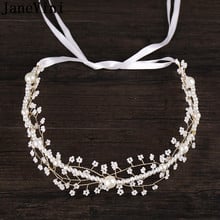 JaneVini-banda para el pelo para novia, accesorios para el cabello de perlas, joyas para la cabeza para mujer, diadema de boda, tocado, cepillos 2024 - compra barato