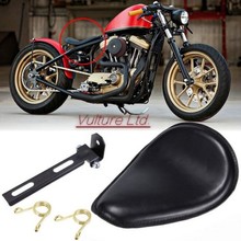 High Quality Motorcycle Solo Seat Leather + Bracket Black Cover For Harley Sportster XL Bobber Chopper Custom Honda Yamaha 2024 - buy cheap