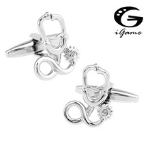 iGame Stethoscope Cufflinks Silver Color Copper Doctor Design Best Gift For Men Free Shipping 2024 - buy cheap