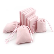 5pcs/lot Sweet Pink Drawstring Organza Velvet Bags 5x7 7x9 10x12cm Storage Bags Christmas Wedding Gift Pouches Jewelry Packaging 2024 - buy cheap