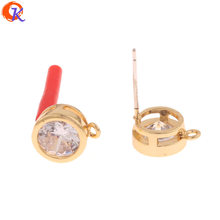 Cordial diseño 30 piezas 9*11 MM accesorios de joyería CZ pendientes/DIY/oro genuino chapado/hecho a mano/Earrng conclusiones 2024 - compra barato