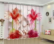 Curtains bedroom modern Luxury Blackout 3D Window Living Room wedding Cortinas Drapes Rideaux Customized Pink flower pillowcase 2024 - buy cheap