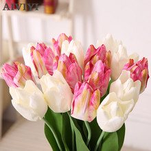 Flores tulipas artificiais, flores falsas de toque real com impressão 3d para casa, casamento, faça você mesmo, flores decorativas 2024 - compre barato