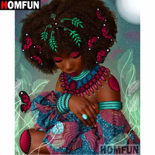 HOMFUN Full Square/Round Drill 5D DIY Diamond Painting "African girl"3D Diamond Embroidery Cross Stitch Home Decor A20153 2024 - buy cheap