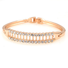Pulseiras estilosas laterais dupla linhas de cristal femininas braceletes para presentes 2024 - compre barato