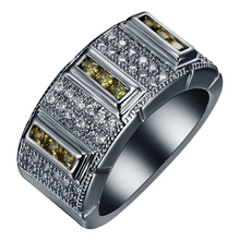 Hainon простые винтажные очаровательные кольца для мужчин и женщин, полностью циркониевые кольца черного золота/серебра, кольца для вечеринок, помолвки, ювелирные изделия 2024 - купить недорого