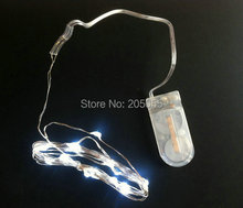 50pcs/lot 2m 20LED flexible String Light button battery operate copper wire ultra thin Xmas Christmas Party Wedding decor-WHITE 2024 - buy cheap