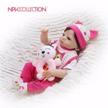 NPKCOLLECTION 2018 силиконовая фиолетовая кукла для новорожденных детей, подарок для девочек 46 см, мягкая кукла для девочек 2024 - купить недорого