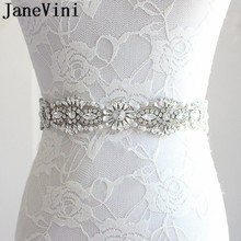 JaneVini 2018 Bling Diament Wedding Belts with Stones Rhinestone Ribbon Sash Belt Bride Pearls Bridal Crystal Belts for Dresses 2024 - buy cheap