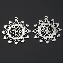 WKOUD 4pcs Silver Color Jacquard Craft Hollow Alloy Pendant For Necklace Earrings DIY Fashion Jewelry Findings A758 2024 - buy cheap