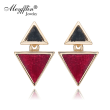 Meyfflin-Pendientes geométricos de tuerca para Mujer, Pendientes para Mujer de Moda 2021, aretes de Color oro y triángulo, regalos de joyería para Mujer 2024 - compra barato