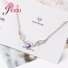 High Quality Lovely Heart Charms Bracelet 925 Sterling Silver CZ Crystal Cubic Zircon for True Love Gifts Women Wedding Jewelry 2024 - buy cheap