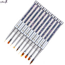 Monja Nail Art Acrylic UV Gel Extension Builder Brush Drawing Painting Stripes Lines Liner Color Gradient Pen Manicure Tool 2024 - buy cheap