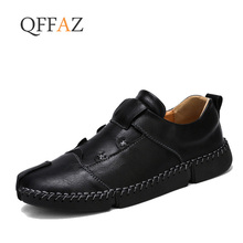 Мужская повседневная обувь QFFAZ, мягкие мокасины на плоской подошве, повседневная обувь для вождения, весна 2019 2024 - купить недорого
