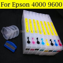 8 Pieces/Lot Empty 4000 Refill Ink Cartridge For EPSON 4000 Printer With Chip Resetter T5441-T5448 2024 - buy cheap