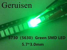 4000 Uds 5730/5630 LED SMD verde emisor de luz SMD LED diodo 5730 verde montaje superficial Led 520-575NM 2,0-3,6 V Ultra Birght Led 2024 - compra barato