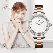 Shengke роскошные часы для женщин модные простые женские часы SK Лидирующий бренд бриллиантовые женские часы из нержавеющей стали Reloj Mujer 2024 - купить недорого