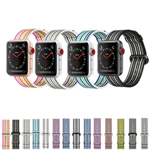 Тканые нейлон для Apple Watch ремешок 42 мм 38 мм correas iwatch 3/2/1 наручные braclet ткань пояса-как нейлон наручных часов 2024 - купить недорого