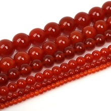 Fashion Design Nature Red  Round Ball Beads Dyed 15" For DIY Jewelry   making 3mm 4mm 6mm 8mm 10mm 12mm pick 2024 - buy cheap