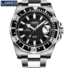 LOREO Brand Luxury Automatic Mechanical Watch Classic Sapphire Dial Full Steel Watch Men Waterproof 200M Male Fashion Clock 2024 - buy cheap