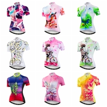 2020 Cycling jersey Women Bike jerseys Short sleeve MTB Top Maillot bicycle racing Road Mountain sports shirt Breathable red 2024 - buy cheap