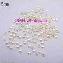 OMH wholesale 5 mm, 8 mm, 10 mm, 12 mm, Mixed ABS Imitation Pearls Half Round Flatback Pearls For DIY Decoration 800PCS ZL686 2024 - buy cheap