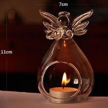 1 шт. стеклянный подсвечник в форме ангела прозрачный стеклянный подсвечник в форме ангела настенный подсвечник для свечей настенный декоративный подсвечник 2024 - купить недорого