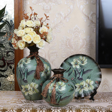 Набор из 3 предметов, европейская пасторальная керамическая ваза для цветов, украшение для дома, Настольная Ваза, новый подарок для дома 2024 - купить недорого