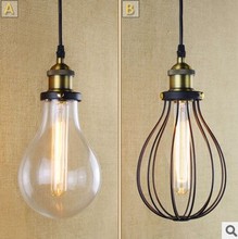 America Loft Style Edison Vintage Pendant Lamp Lights With Glass Lampshade Industrial Lamps  ,Lamparas  Colgantes 2024 - buy cheap