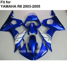 Комплект обтекателей для мотоцикла Yamaha YZF R6 2003 2004 2005, голубой и белый корпус, комплект обтекателей YZFR6 03 04 05 BC16 2024 - купить недорого