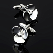 Free shipping, new silvery propeller cufflinks fashionable men's shirt cufflinks Exclusive Designer Jewelry button gift 2024 - buy cheap