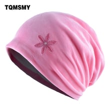 Rhinestone flower hat woman's Velvet beanie Double Layer Skullies Turban cap autumn girls bonnet winter hats for women gorros 2024 - buy cheap