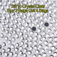 SS10 Crystal Clear DMC исправления Стразы 1440 шт. Блеск свободный страз машина драгоценных камней украшения одежды 2024 - купить недорого