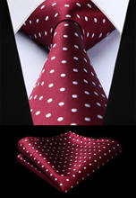 TD607U8S Burgundy White Polka Dot 3.4" Silk Tie Party Wedding Handkerchief Set Woven Classic Men Tie Necktie 2024 - buy cheap