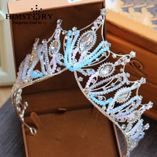 HIMSTORY New Big European Handmade Bride Wedding Crown Crystal Large Queen Princess Tiaras Crown Wedding Hair Accessories 2024 - купить недорого