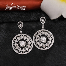 New Fashion Elegant Flower Circle Big Drop Earrings For Women Gift Vintage Long Earings Fashion Jewelry boucle d'oreille AE155 2024 - buy cheap