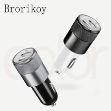 Brorikoy carregador de carro usb 2, adaptador para iphone samsung carregador universal de celular inteligente cigarro entrada de acendedor de carro carregadores 2024 - compre barato