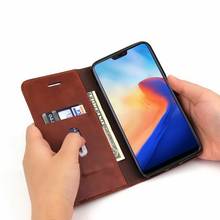 for OnePlus 6 case Luxury Retro Wallet Flip Magnet adsorption PU Leather Cover card holder with kickstand For One Plus 6 1+6 2024 - buy cheap