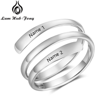 Personalized Stainless Steel Rings for Women Engraved 2 Names Stackable Ring Gift for Girlfriend Custom Jewelry (Lam Hub Fong) 2024 - buy cheap