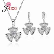 New Design Wholesale Women Necklace/Earrings Set 925 Sterling Silver  Cubic Zirconia Wedding Jewelry Sets 2024 - buy cheap